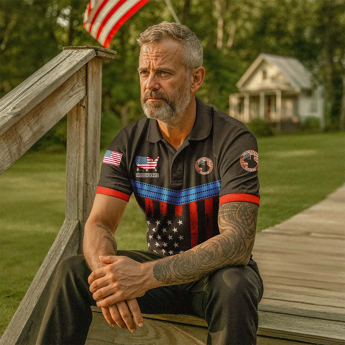 Never Underestimate An Old Man With A Military Background Polo Shirt Deal