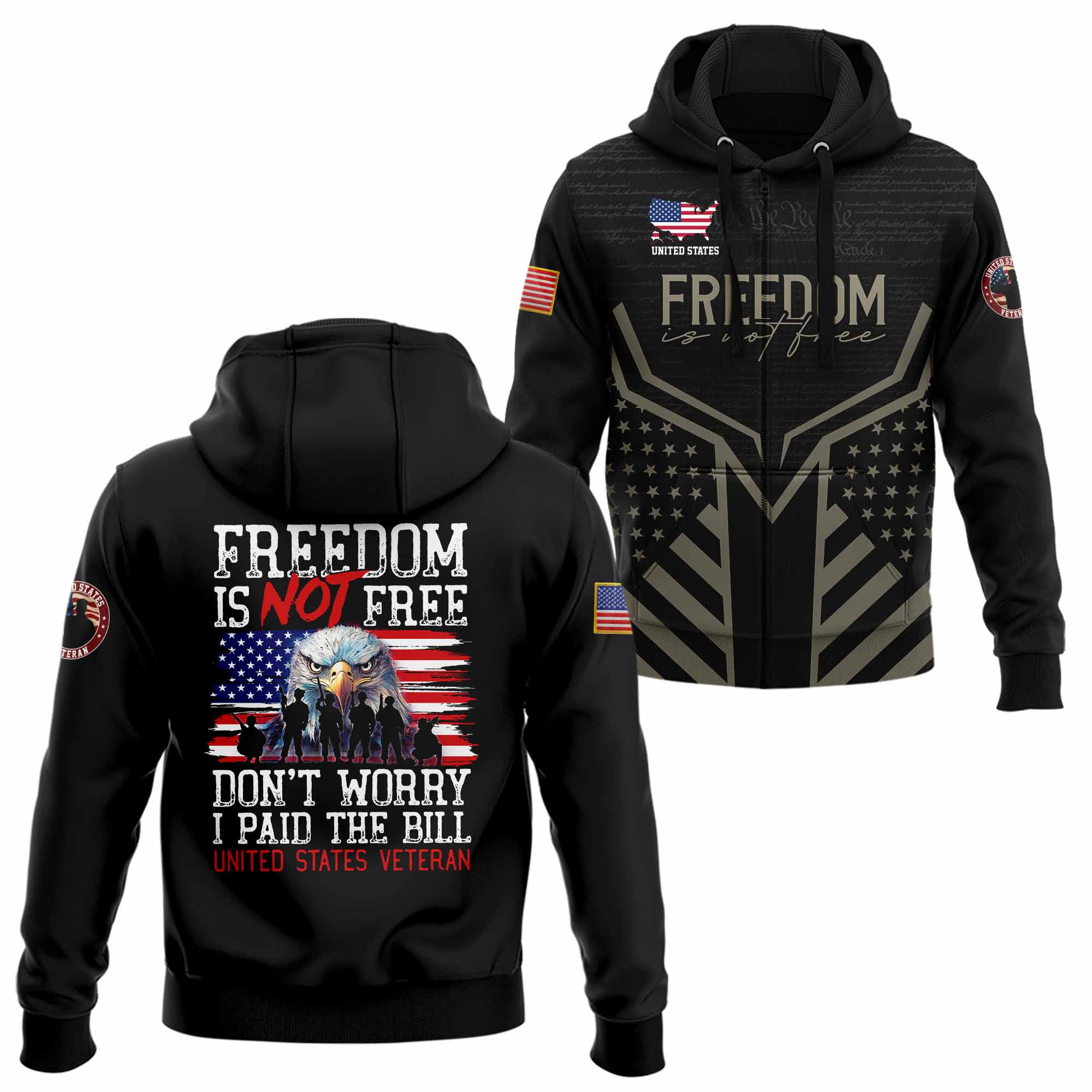 Freedom Is Not Free Hoodie Zip