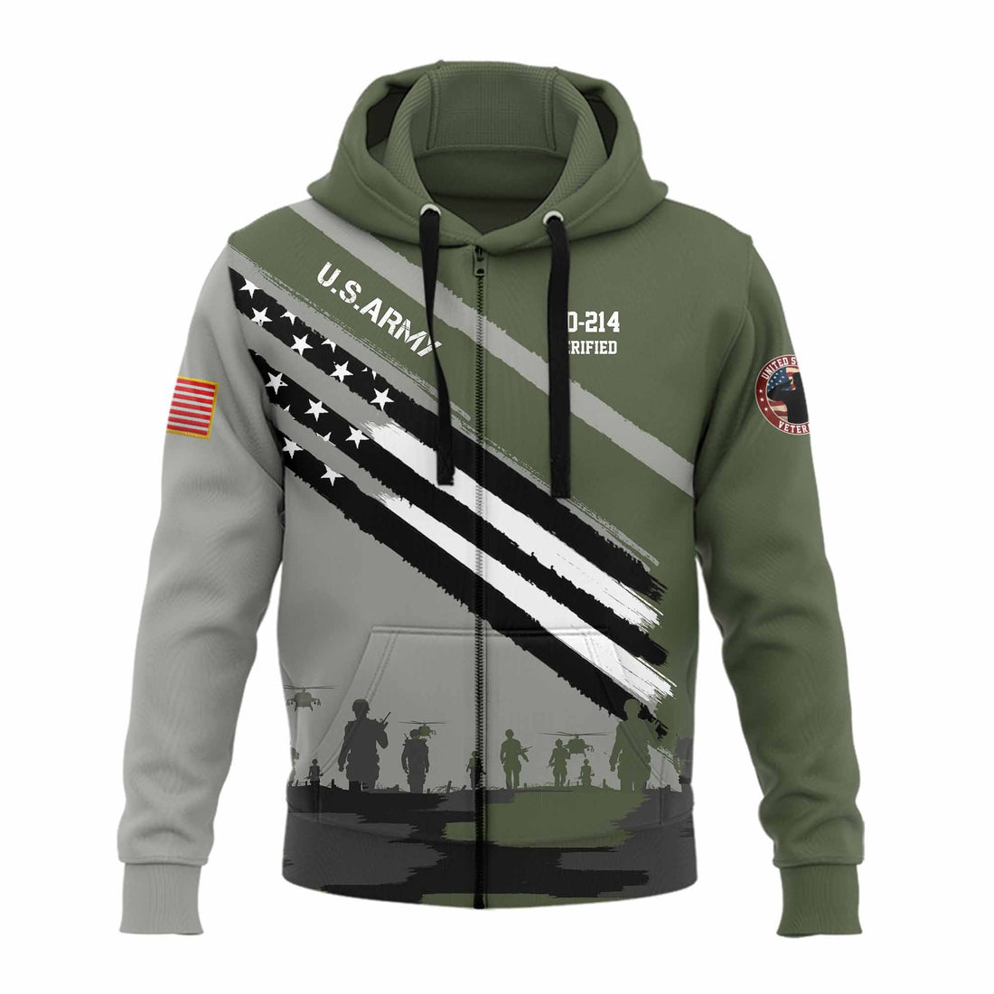 Proud Us Veteran Hoodie Zip