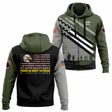 Proud Us Veteran Hoodie Zip