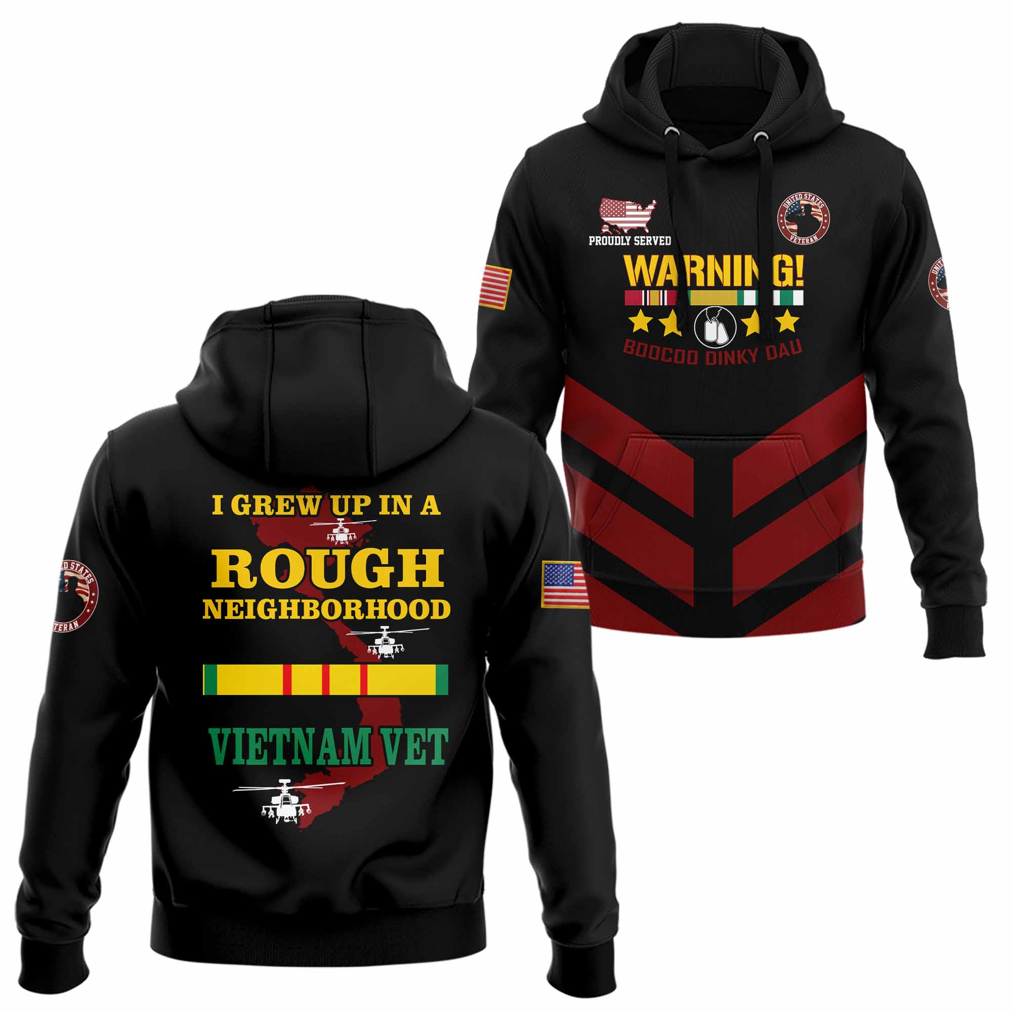 Warning Boocoo Dinky Dau Hoodie
