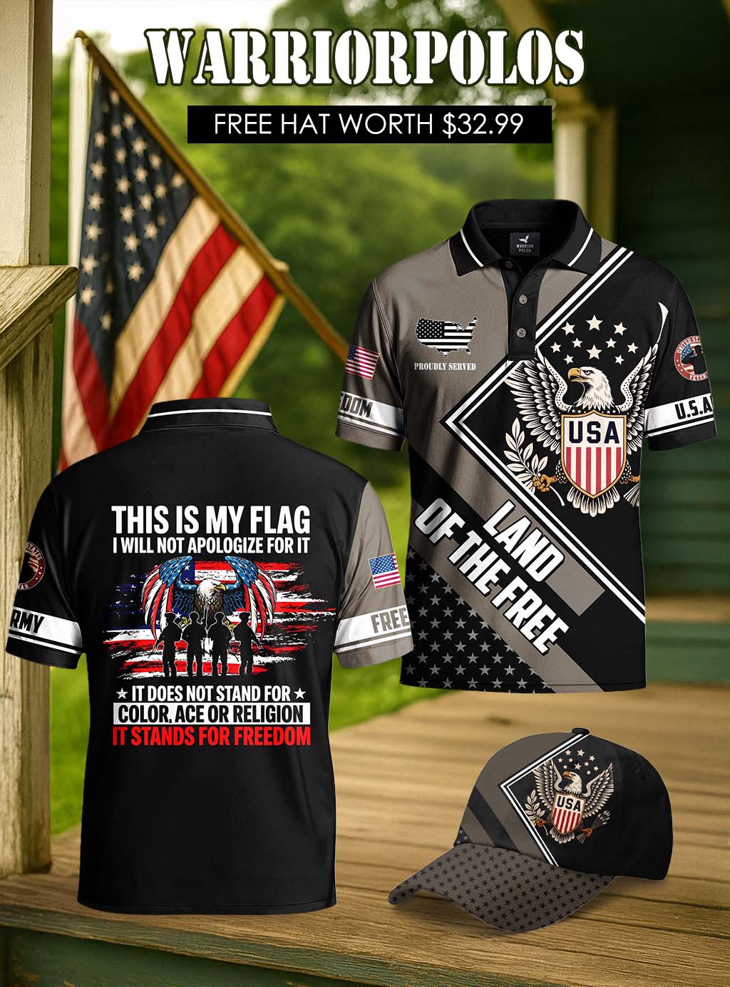 Land Of The Free Polo Shirt Deal