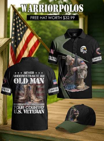 Never Underestimate An Old Man Polo Shirt Deal