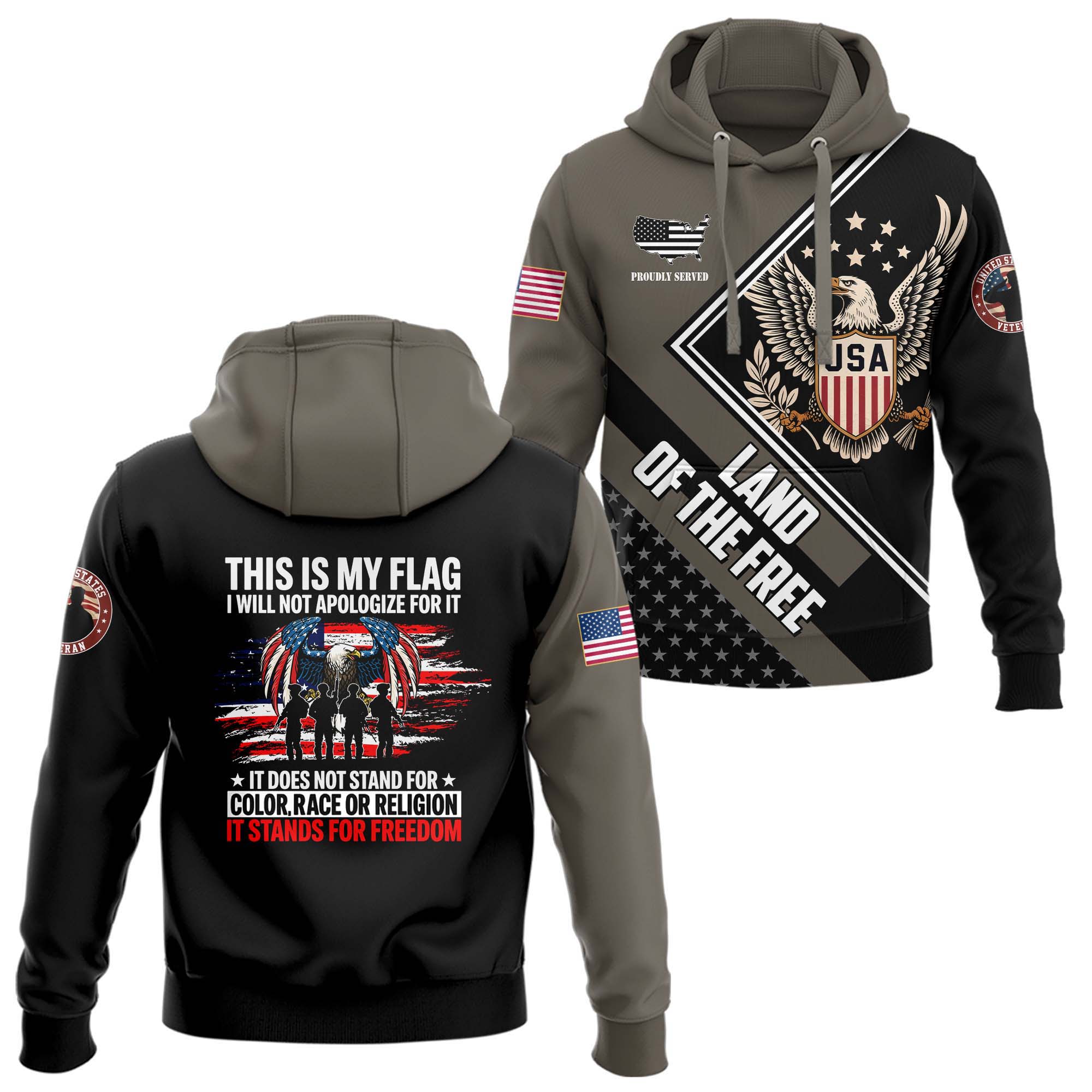 Land Of The Free Polo Hoodie