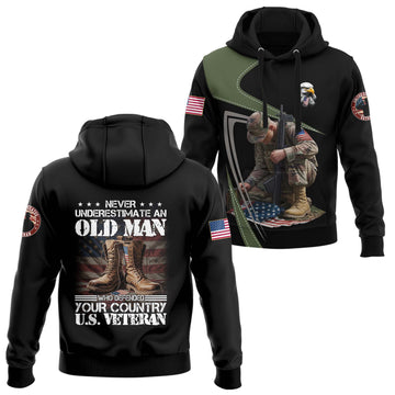 Never Underestimate An Old Man Hoodie