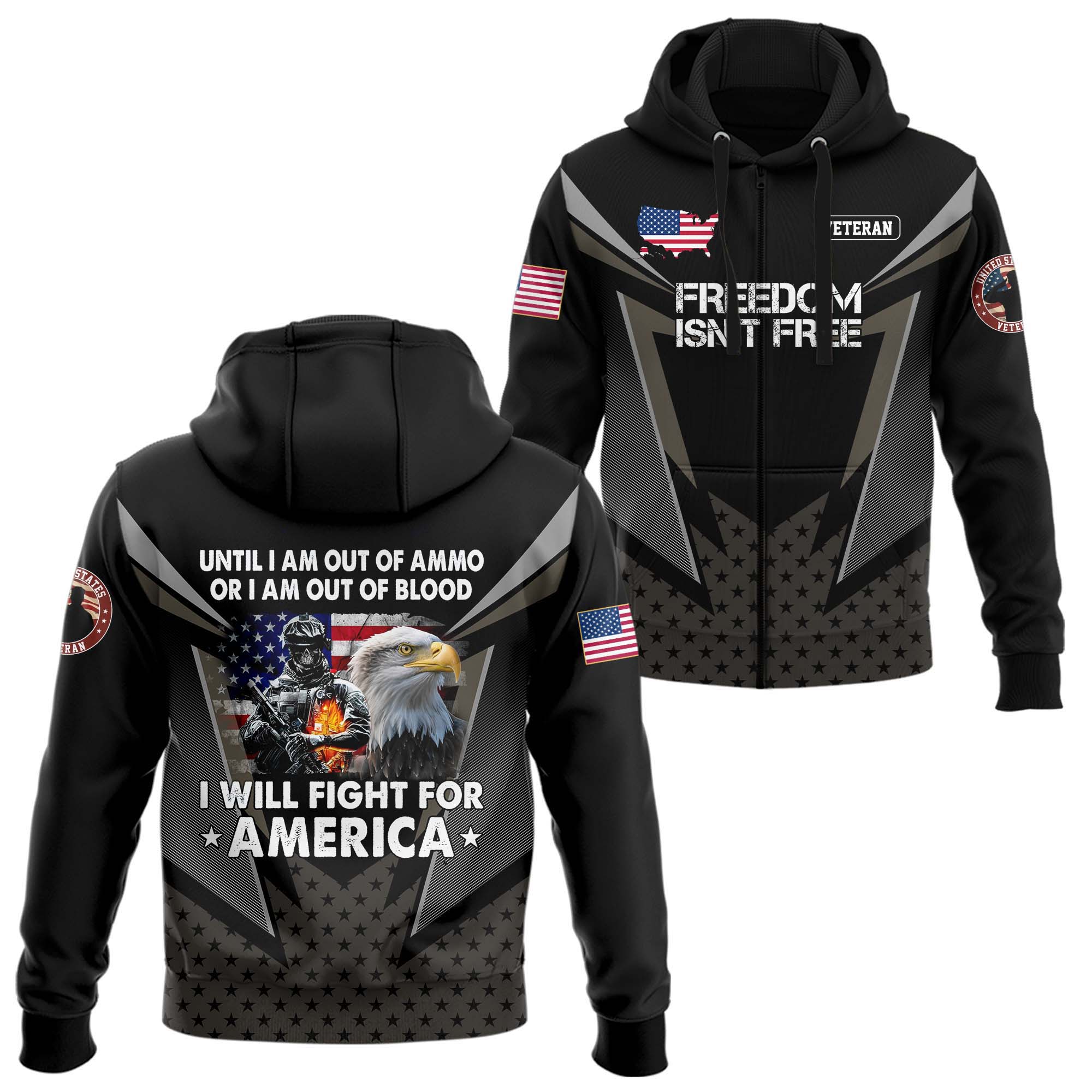 I Will Fight For America Hoodie Zip