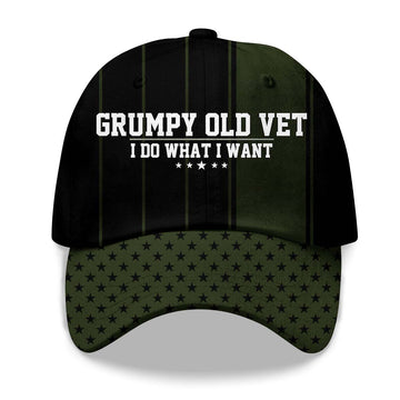 American Flag Grumpy Old Vet Hat